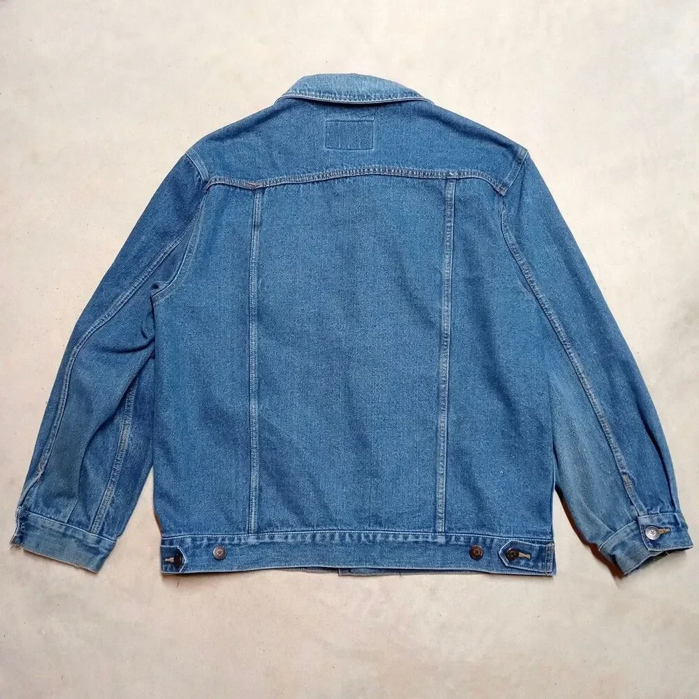 C.E. Schmidt Workwear Jacket Mens 2XL Distressed Blue Denim Jean Trucker Button - Picture 7 of 10